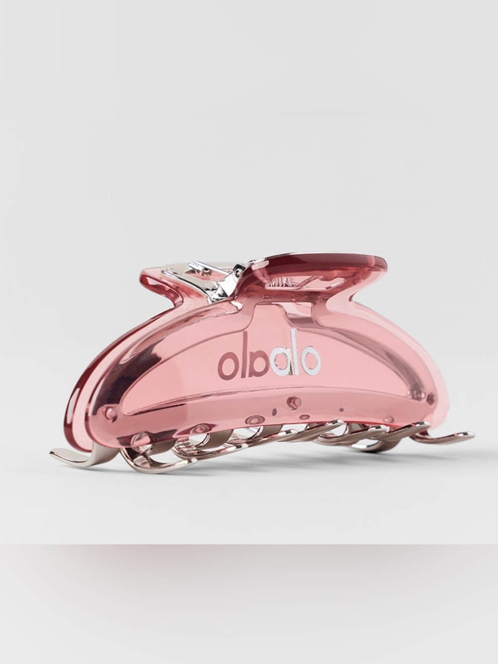 Alo Yoga Acrylic Illusion Claw Clip - VintagePink/Chrome Limited Authentic New - Picture 2 of 4